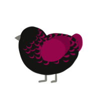 (unnamed), a black and maroon chicken with a half-lace pattern