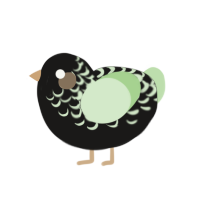 (unnamed), a sable and gluppy chicken with a half-lace pattern