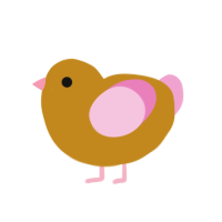 (unnamed), a ochre and pink chicken