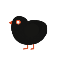 shadow the heeghorg, a black chicken with a speckle pattern