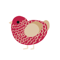 (unnamed), a crimson and beige chicken with a lace pattern