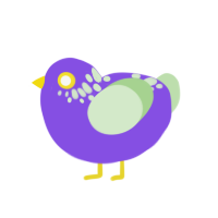 (unnamed), a blurple and gluppy chicken with a neck-speckle pattern