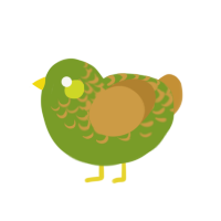 (unnamed), a chartreuse and gold chicken with a half-lace pattern