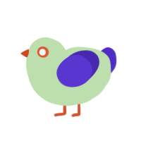 (unnamed), a gluppy and indigo chicken