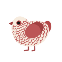 Neapolitan Ice Cream, a cream and red chicken with a head pattern