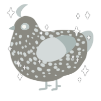 Orphanest, a ash and silver chicken with a speckle pattern