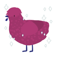 red wine supernova, a wine chicken with a speckle pattern