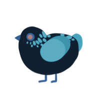 Sinner, a tumblr and cerulean chicken with a neck-speckle pattern