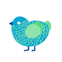 Poseidon, a cerulean and spring chicken with a lace pattern