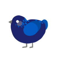 (unnamed), a navy and ultramarine chicken with a neck-speckle pattern