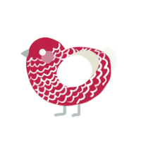 (unnamed), a crimson and white chicken with a lace pattern