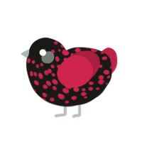 (unnamed), a sable and crimson chicken with a speckle pattern