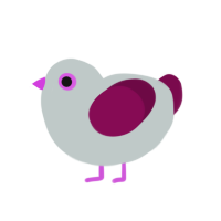 Autism Stare, a silver and wine chicken