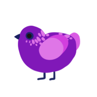 Baby Girl, a violet and orchid chicken with a neck-speckle pattern