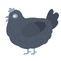 Stone, a overcast and bark chicken with a double-lace pattern