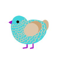 (unnamed), a aqua and beige chicken with a lace pattern