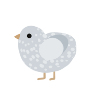 Frost Princess, a mist chicken with a speckle pattern