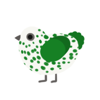 (unnamed), a white and leaf chicken with a speckle pattern