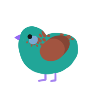 (unnamed), a turquoise and russet chicken with a neck-speckle pattern