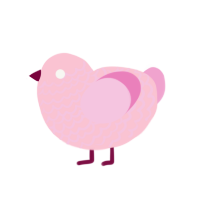 kirby, a rose and pink chicken with a lace pattern