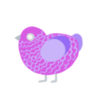 why r u so pink, a orchid and lilac chicken with a lace pattern