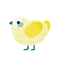 Frostie, a white and yellow chicken with a double-lace pattern