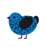 Poison Dart Frog, a sapphire and sable chicken with a speckle pattern