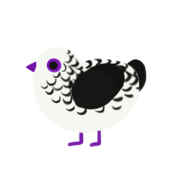 (unnamed), a white and black chicken with a half-lace pattern