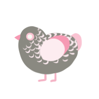 Ashen Rose, a ash and rose chicken with a half-lace pattern