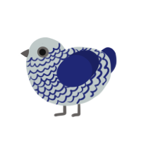 (unnamed), a silver and navy chicken with a lace pattern