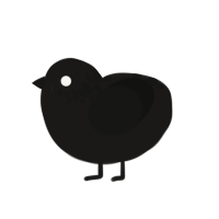 Bug, a sable and black chicken with a neck-speckle pattern