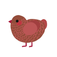 Red WIP, a russet and red chicken with a lace pattern