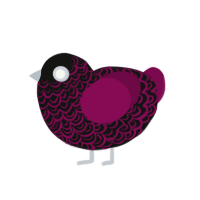 Pepper, a black and wine chicken with a double-lace pattern