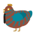 JINIKEN, a russet and sea chicken with a bar pattern