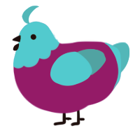 Cluckumaii, a plum and cerulean chicken with a head pattern