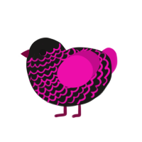 (unnamed), a sable and fuchsia chicken with a lace pattern