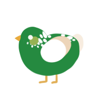 (unnamed), a viridian and cream chicken with a neck-speckle pattern