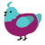 Cluckumaii, a plum and cerulean chicken with a head pattern