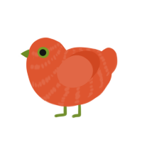 Tangerine, a vermilion chicken with a bar pattern