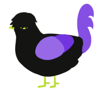 (unnamed), a black and blurple chicken