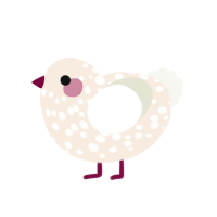 (unnamed), a cream and white chicken with a speckle pattern