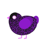 Milka Coral, a sable and violet chicken with a double-lace pattern