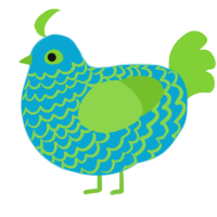 (unnamed), a cerulean and grass chicken with a lace pattern