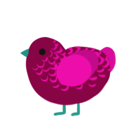 (unnamed), a maroon and fuchsia chicken with a half-lace pattern