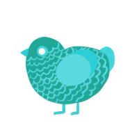 (unnamed), a turquoise and aqua chicken with a lace pattern