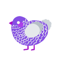 (unnamed), a blurple and mist chicken with a lace pattern