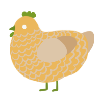 uchuva, a honey and beige chicken with a lace pattern