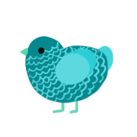 (unnamed), a teal and aqua chicken with a lace pattern