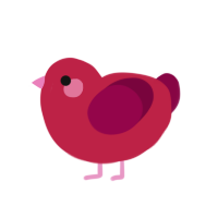 Cordial, a crimson and maroon chicken