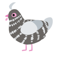 A grey and mist chicken with a bar pattern